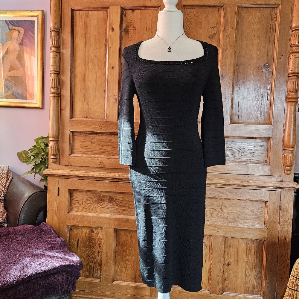 Heidi Weisel Black Knit Dress